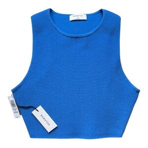 NWT Aritzia Babaton Sculpt Knit Rory Racer Cropped Tank in Mazarine Blue